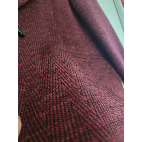 Women's‎ Joan Leslie Tweed Suit Blazer Jacket Burgundy Black Herringbone Pattern - Picture 5 of 8